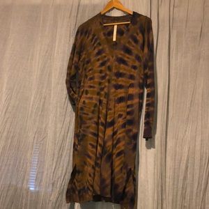 COPY - Raquel Allegra NWOT long sleeve vneck tie dye dress size 1 /S